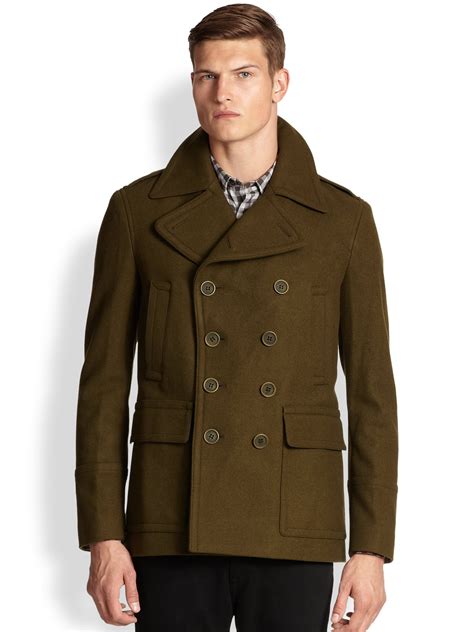 Burberry pea coat men